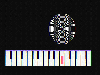 Piano demo plays song and displays notes and screen saver effect.